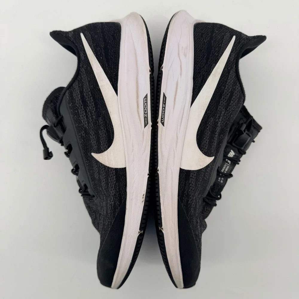 Nike Air Zoom Pegasus 36 FlyEase Running Shoes Black White BV0613-001 Mens 9.5